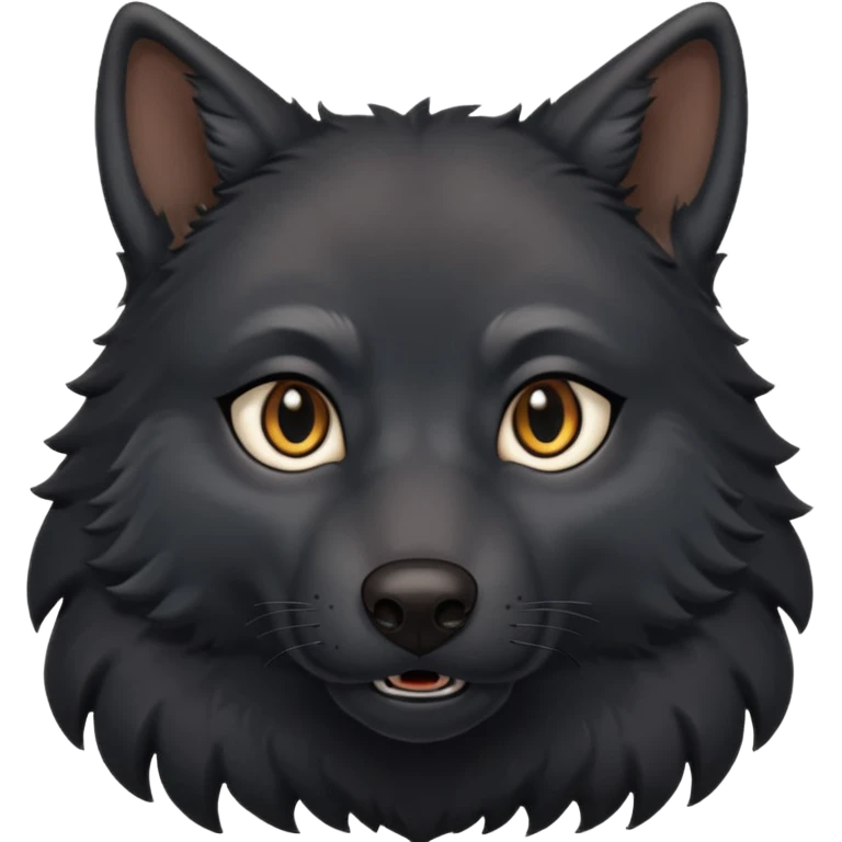 a talking black wolf emoji