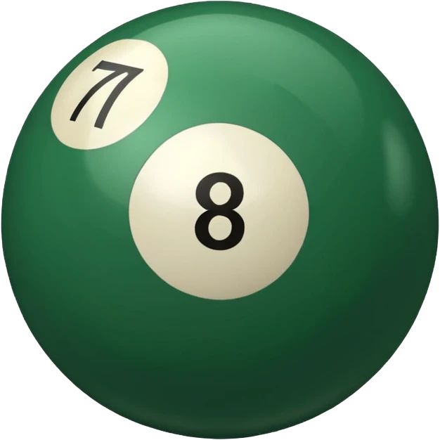 green billiard ball 7 number emoji