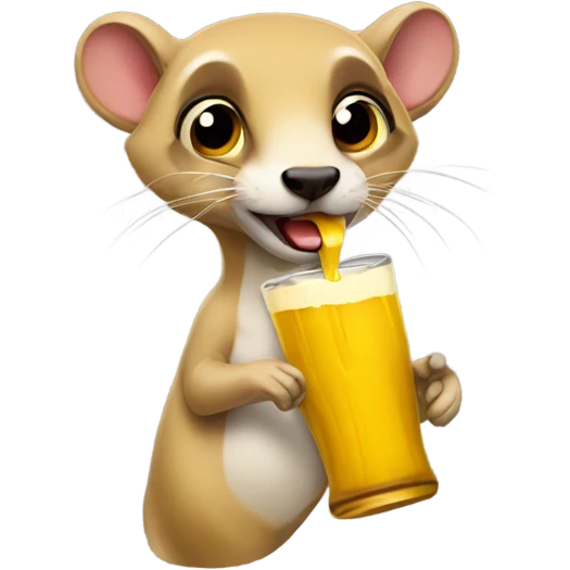 Mustard drinking weasel  emoji