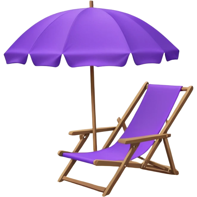 beach chair with purple umbrella emoji