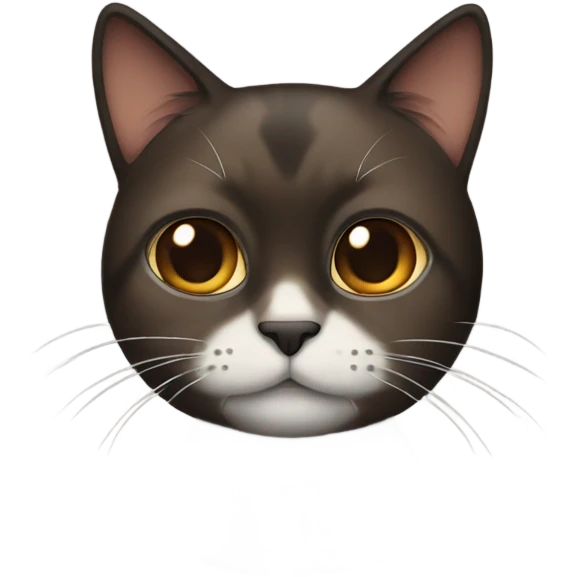 half black half brown faced cat emoji