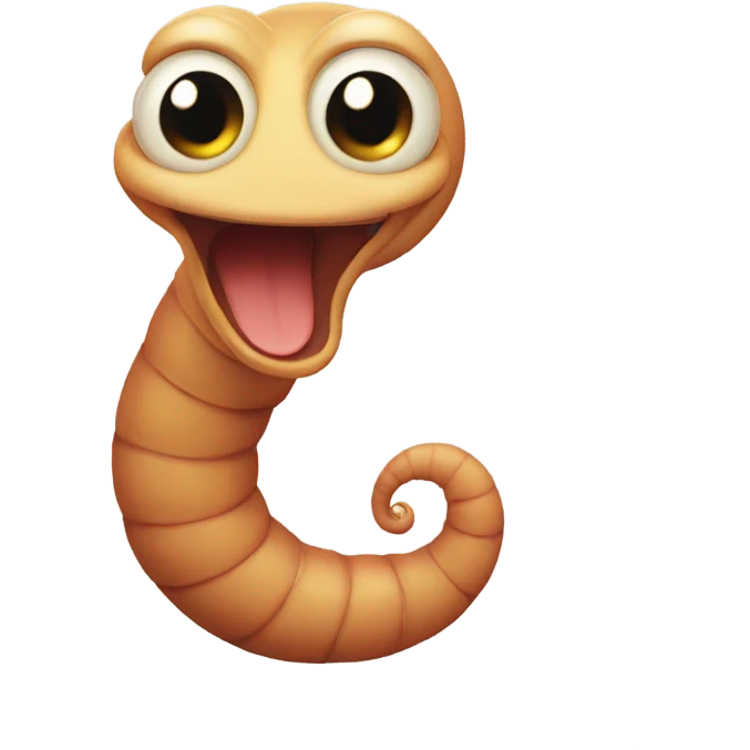 insanely cute worm emoji