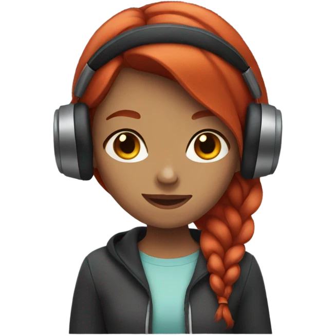 Red head girl with headphones  emoji