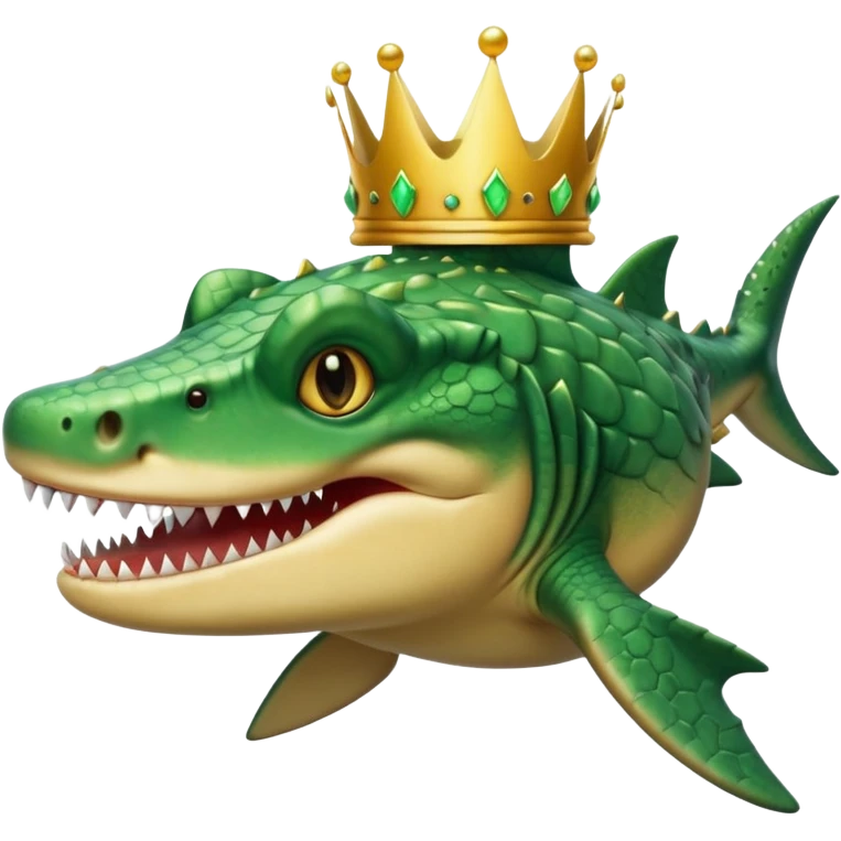 croc/shark combined with crown emoji