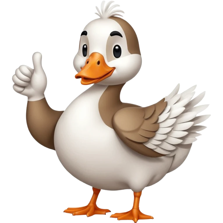 art style drawing goose character giving a thumbs up emoji