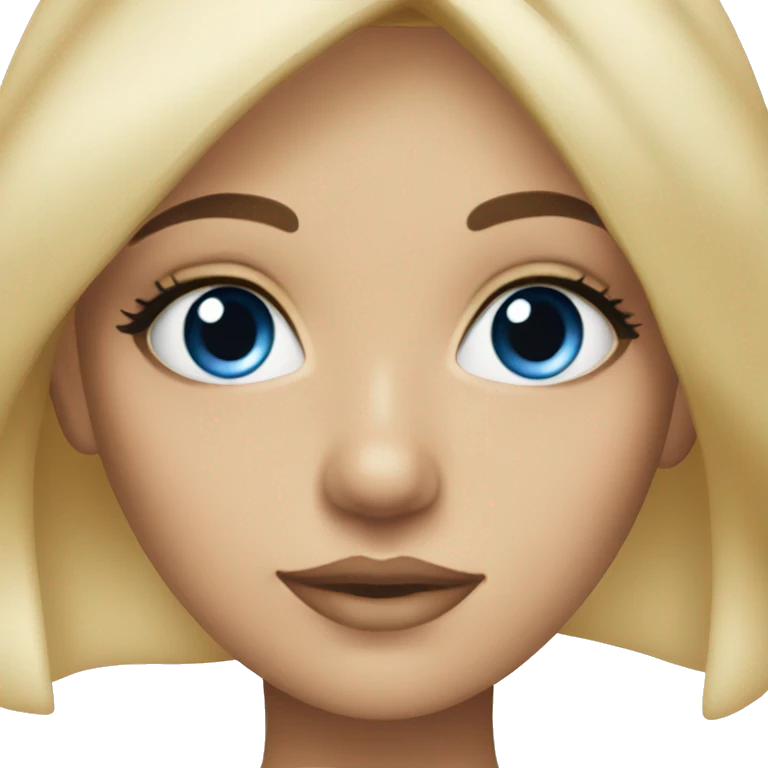 Blue eye Blonde girl wearing make up emoji