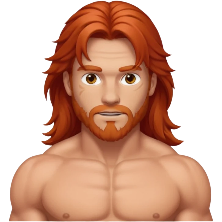 Hombre pelirrojo claro sin ropa pelo largo emoji