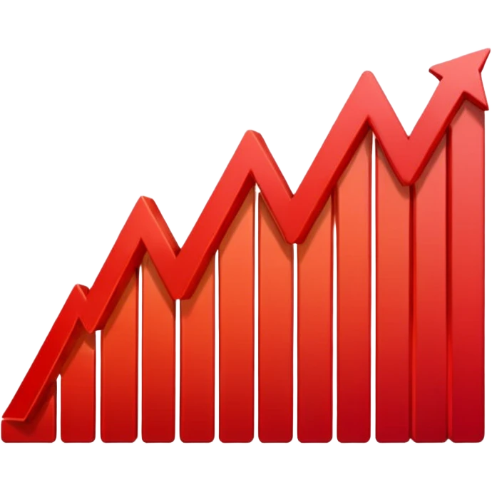 red chart decreasing emoji