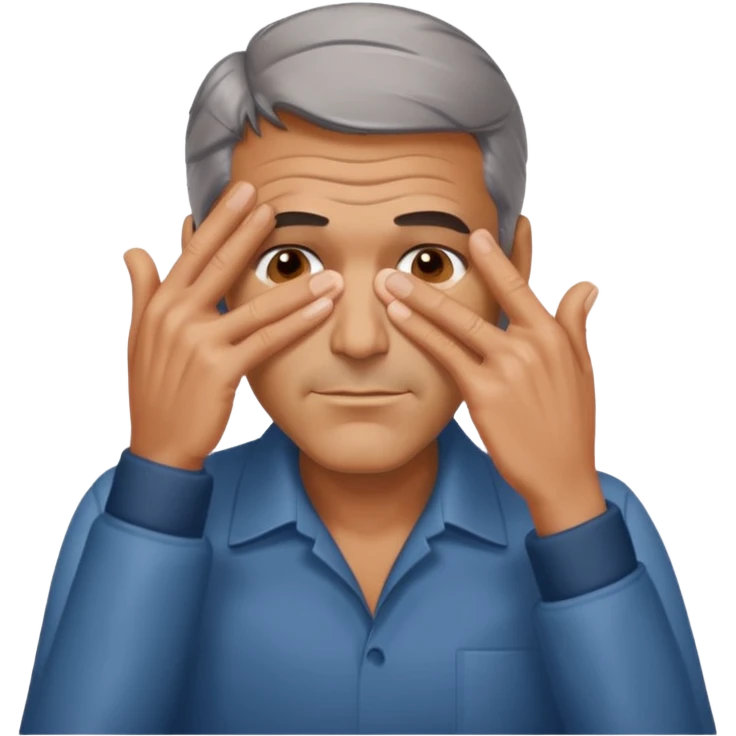 George clooney covering his eyes with his hand emoji
