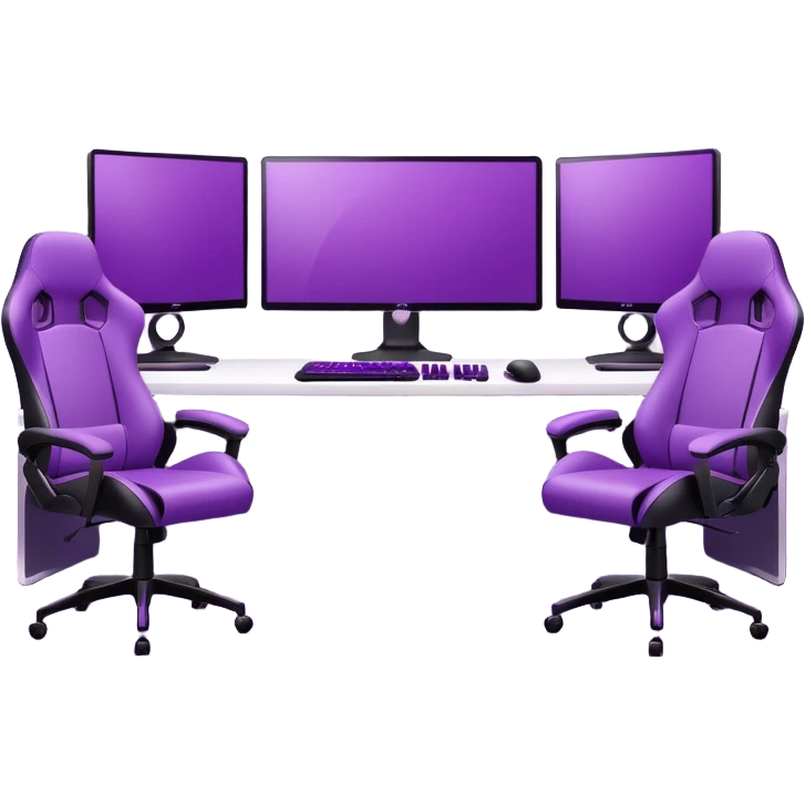 purple gaming setup with two monitors emoji