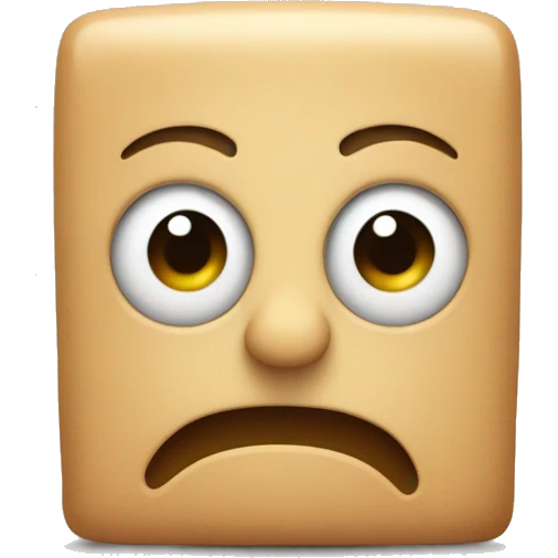 a rectangular M with eyes, arms and legs emoji