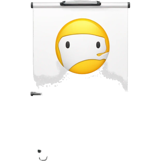 whiteboard on stand with wheels emoji