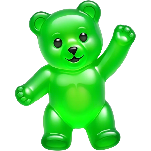 A neon green gummy bear emoji