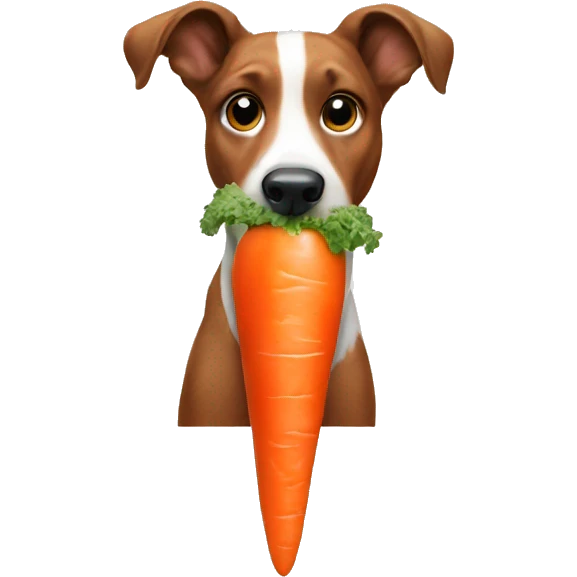 Dog eating carrot  emoji