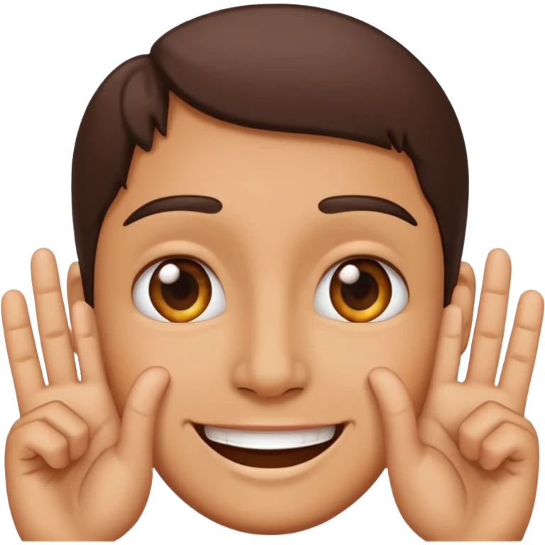 Smile face with fingers emoji