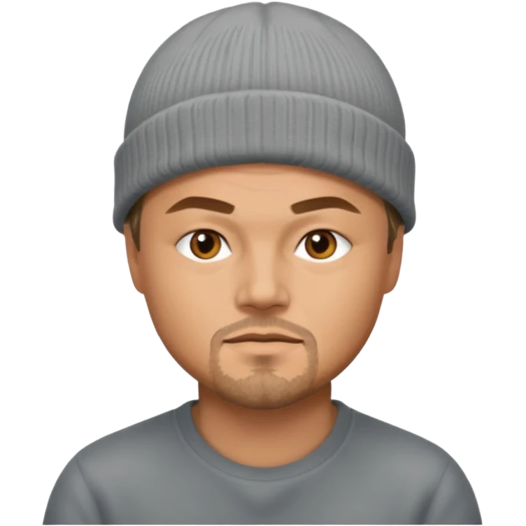 leonardo dicaprio wearing gray beanie emoji