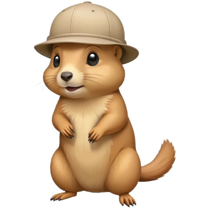 Prairie dog wearing spinning cap emoji