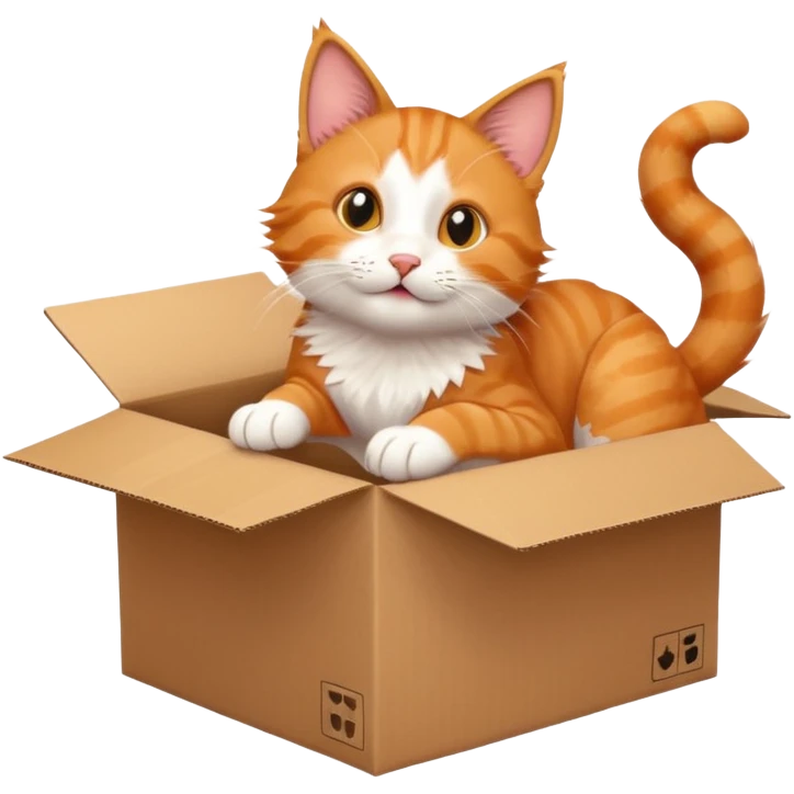 cat jumping out of a box emoji