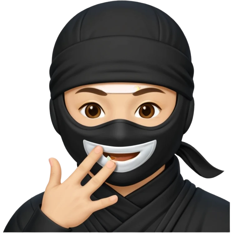 Ninja tirando besos emoji
