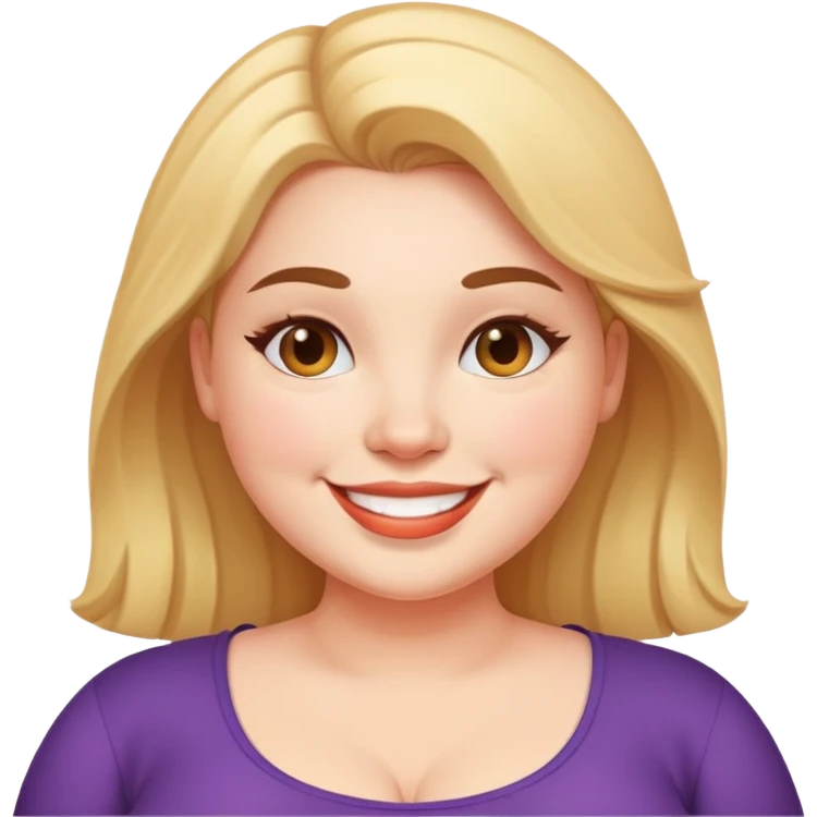 plus size girl smiling emoji