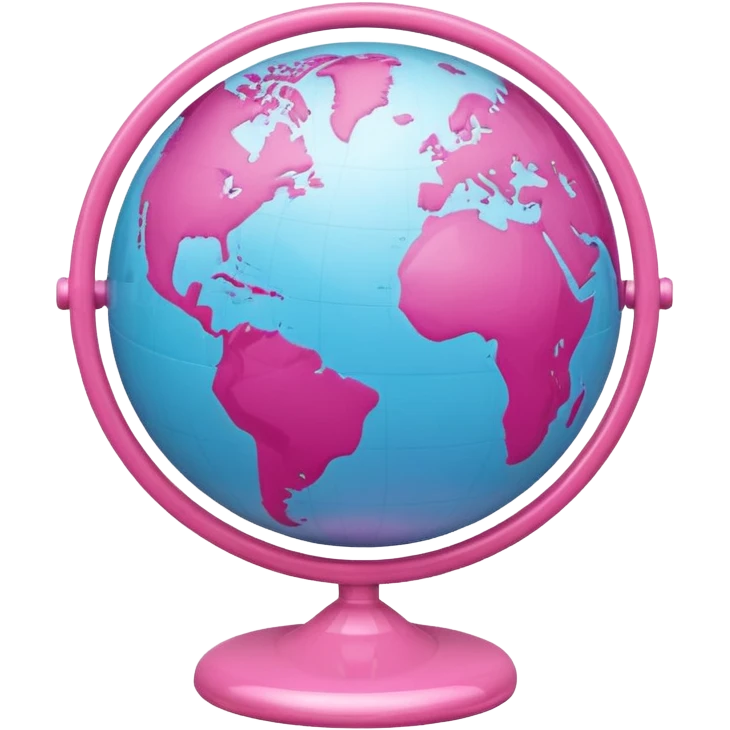 mix light pink dark pink and white girly globe with www under it.
It looks like an internet bar icon. emoji
