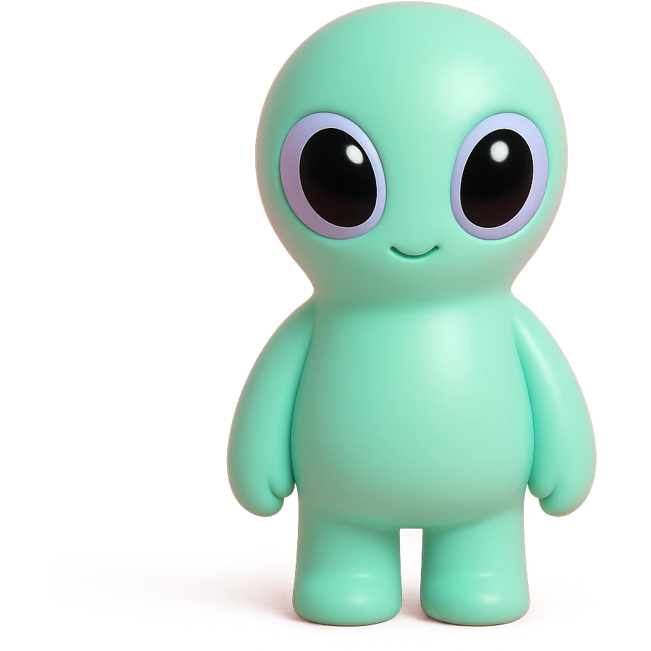 friendly alien character with big eyes emoji