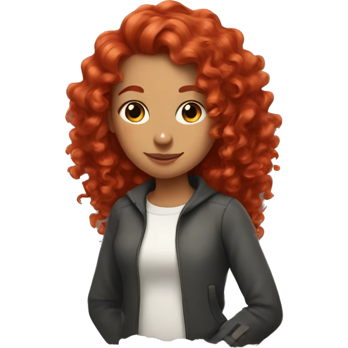 girl with red hair and curls with a rat on her shoulder emoji