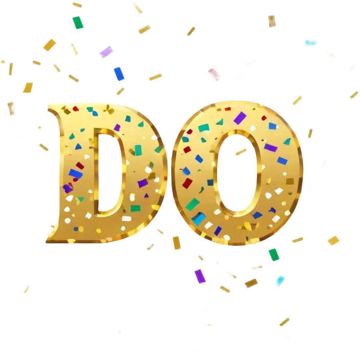 The word Dakota surrounded by confetti for 20 birthday emoji