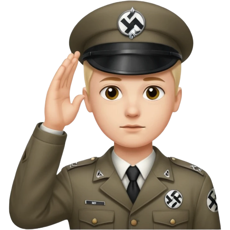 Hitler salute with nazi symbol on shirt emoji