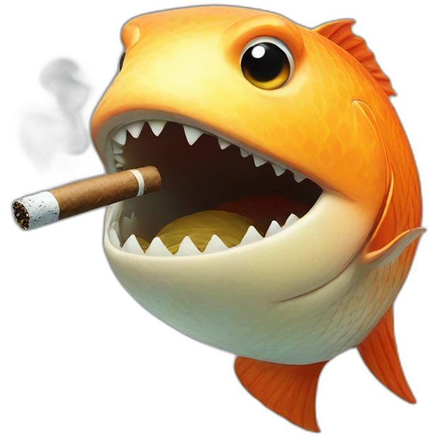 fish smoking cigar emoji