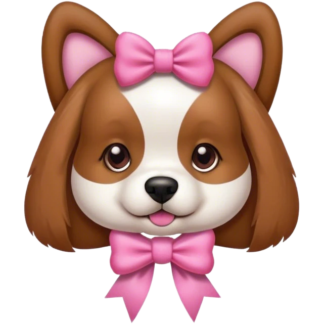 Dog with a pink bow on  emoji