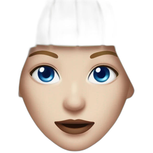 beautiful vampire woman with long blonde hair and blonde straight bangs and blue eyes wielding knives emoji