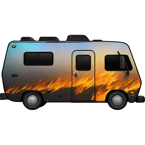 Tonka Darth Vader’s 1972 Winnebago rv rusted holographic flames  emoji