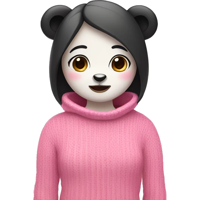 Panda girl wearing pink sweater emoji