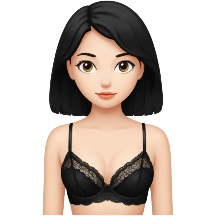 a girl with big boobs wearing a bra emoji