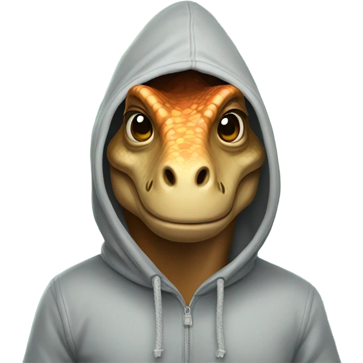 Dinosaur wearing hoodie emoji