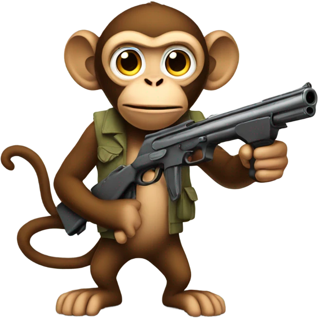 MONKEY WITH GUN  emoji