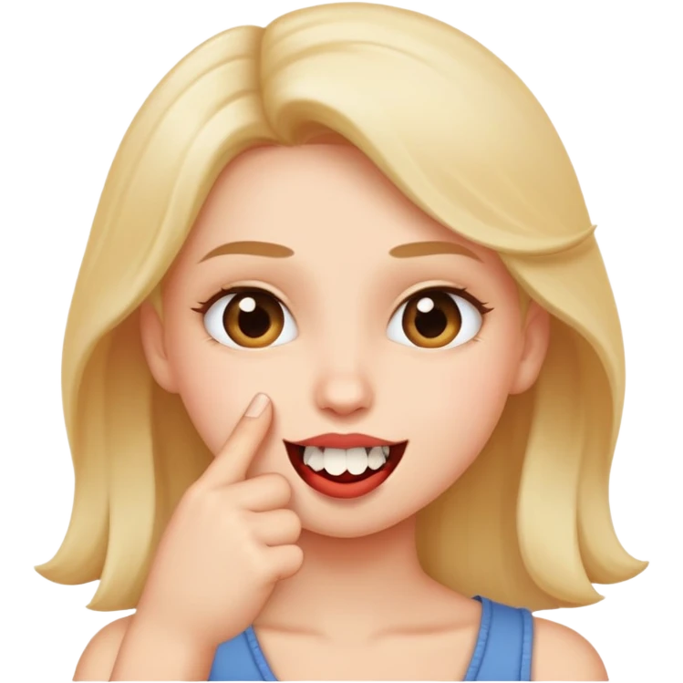 a flirty face biting finger  emoji