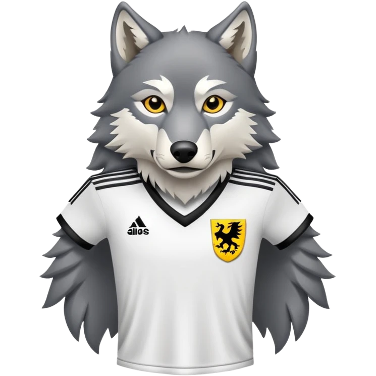 Wolf trägt ein Deutschland Trikot  emoji