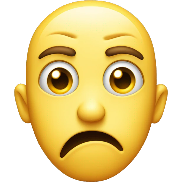 Shocked puckered yellow emoji face with widened eyes looking one side  emoji