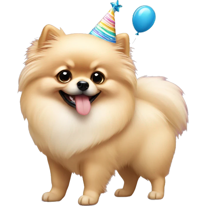 Creme pomeranian Birthday emoji