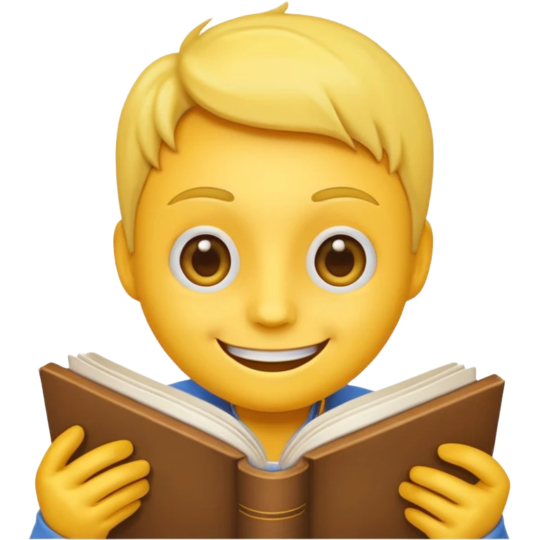 A emoji with a book in its hands like these but combined 😁📖 no pink thing on its face  emoji