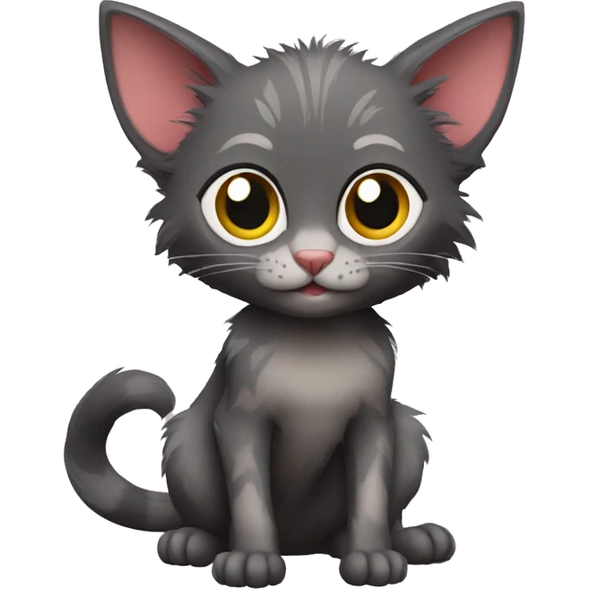 Lykoi Cat full body emoji