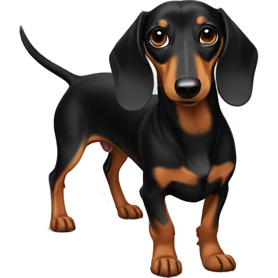 Skinny long Black and tan dachshund  emoji