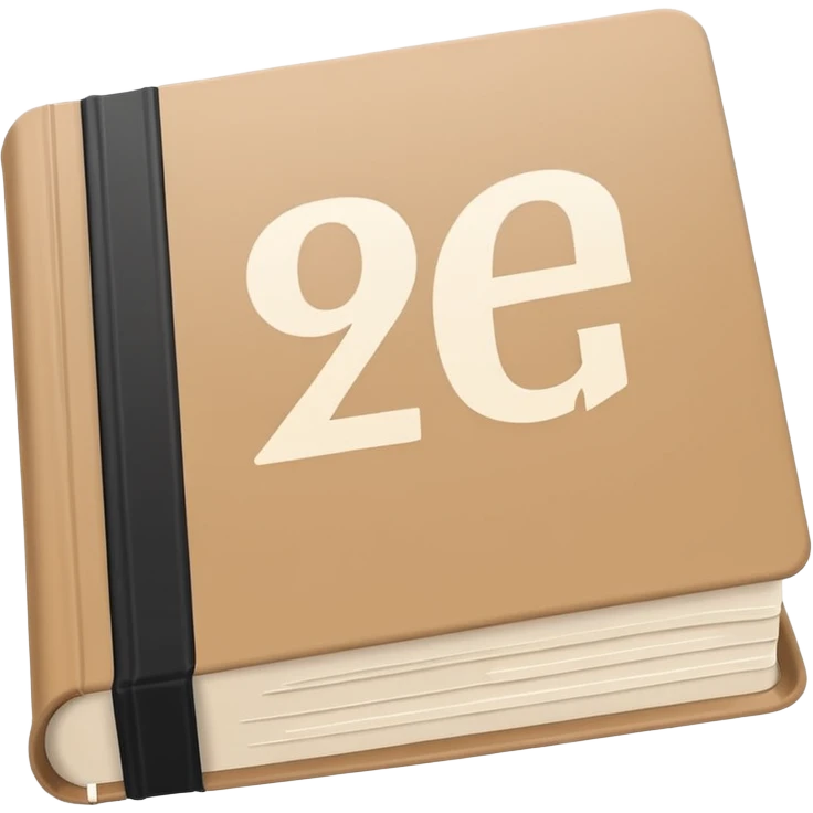 minimal flat emoji of a German language textbook titled “Grammar A1–B1”, clean modern cover, simple beige and white tones, crisp vector lines, elegant academic look, transparent background emoji