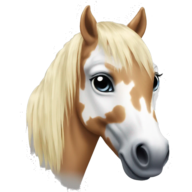 appaloosa horse with long blonde mane  emoji