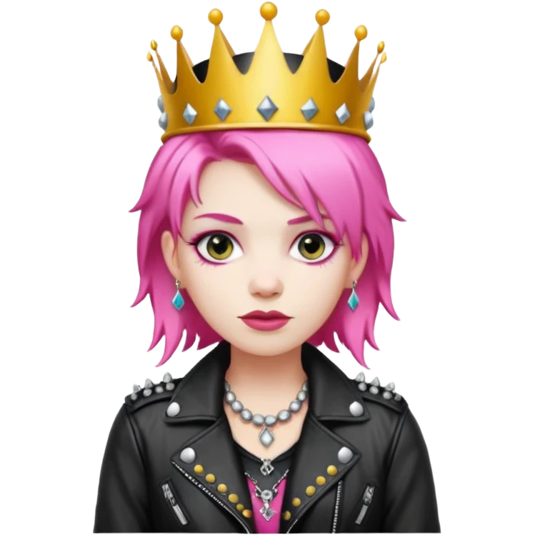 old queen punk with crown emoji