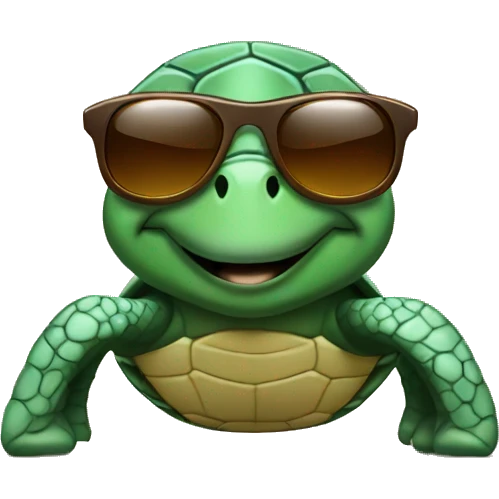 Turtle with sunglasses emoji