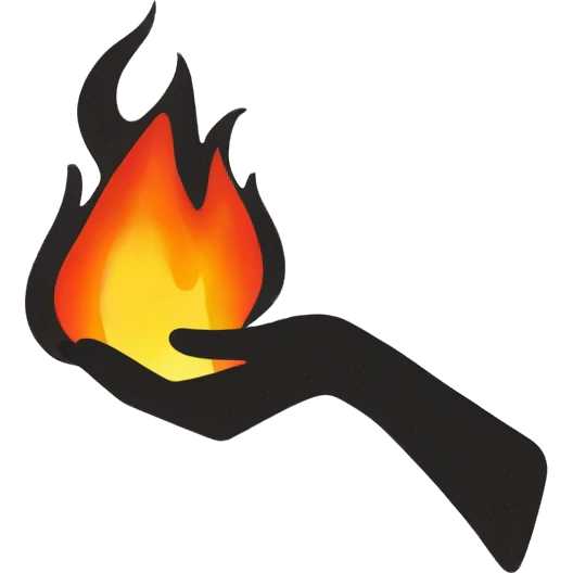 female hand wielding flame emoji
