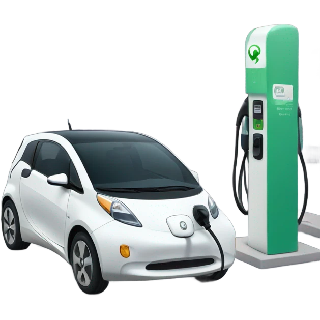 Electric car and charging station  emoji